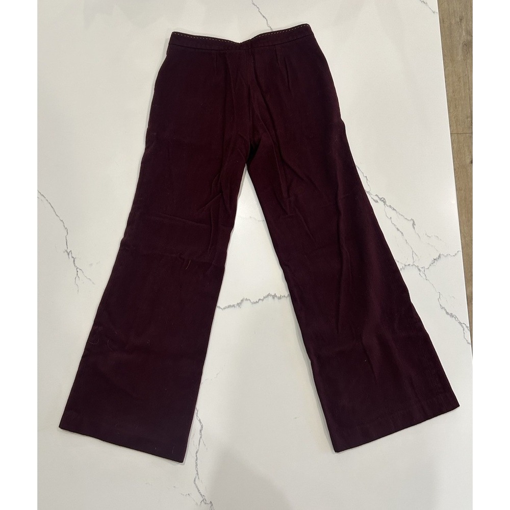 2000s Wool & Cashmere Burgundy Flare Pants Imperial Brand - Picture 3 of 6